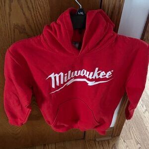 Gildan Kids Red Hoodie with White Print